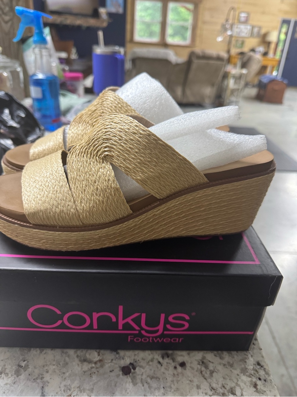 Braided Double-Band Slide Sandals in Tan - Picture 2 of 5
